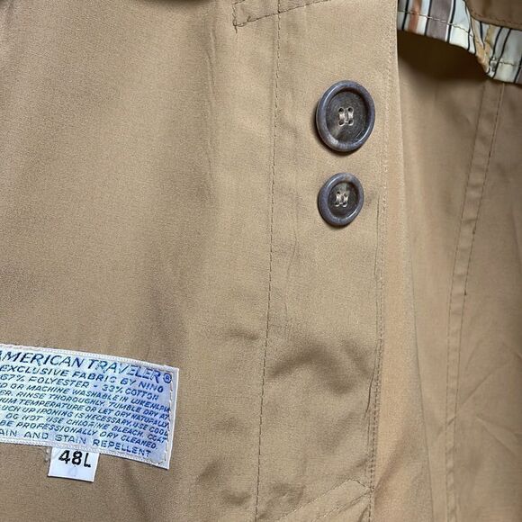 Glen Eagle Trenchcoat Vintage American Traveler , Size 48L, Tan - Picture 10 of 13